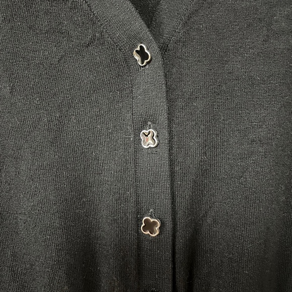 NWT New York & Company Black Sheer Puff Sleeve Button Cardigan, sz XL - Picture 7 of 8